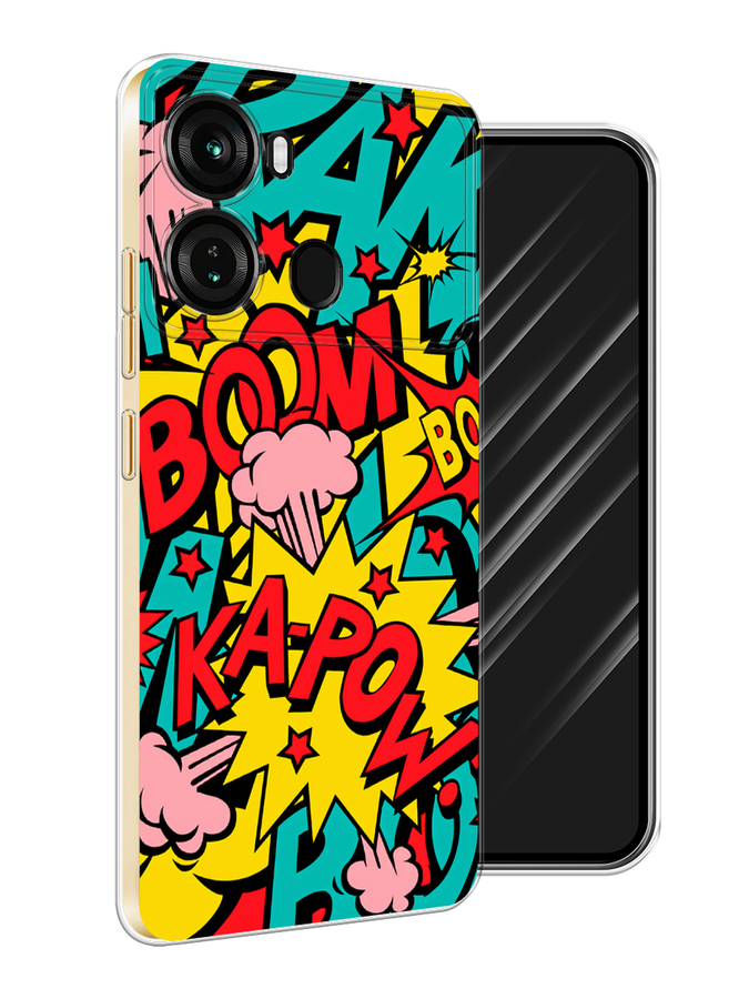 

Чехол Awog на Itel P40 "Постер pop art", Бирюзовый;желтый;красный, 3201350-1