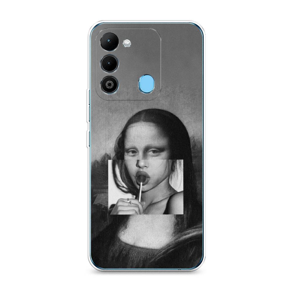 

Чехол Awog на Tecno Spark 9 / Техно Спарк 9 "Mona Lisa sucking lollipop", Серый, 302850-9