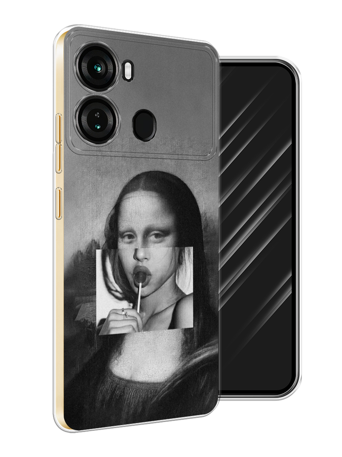 

Чехол Awog на Itel P40 "Mona Lisa sucking lollipop", Серый, 3201350-1