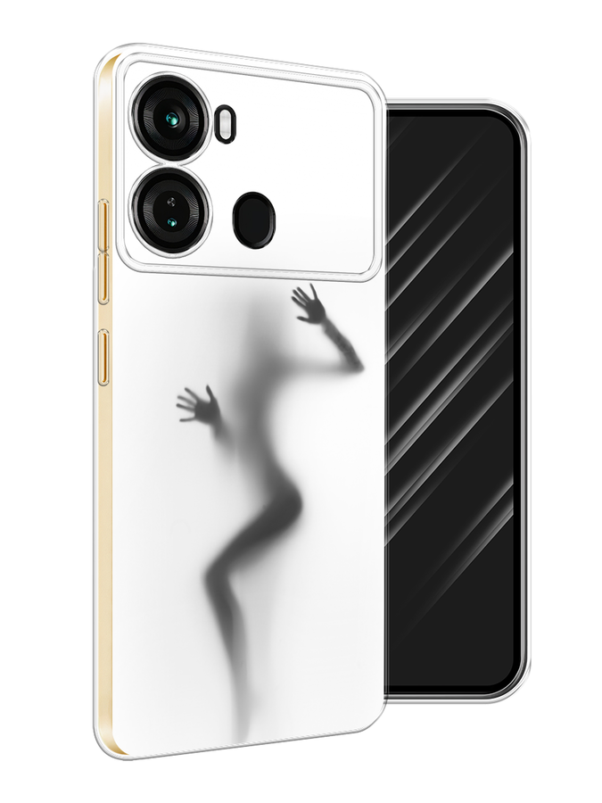 

Чехол Awog на Itel P40 "Девушка в душе", Серый;белый;черный, 3201350-1