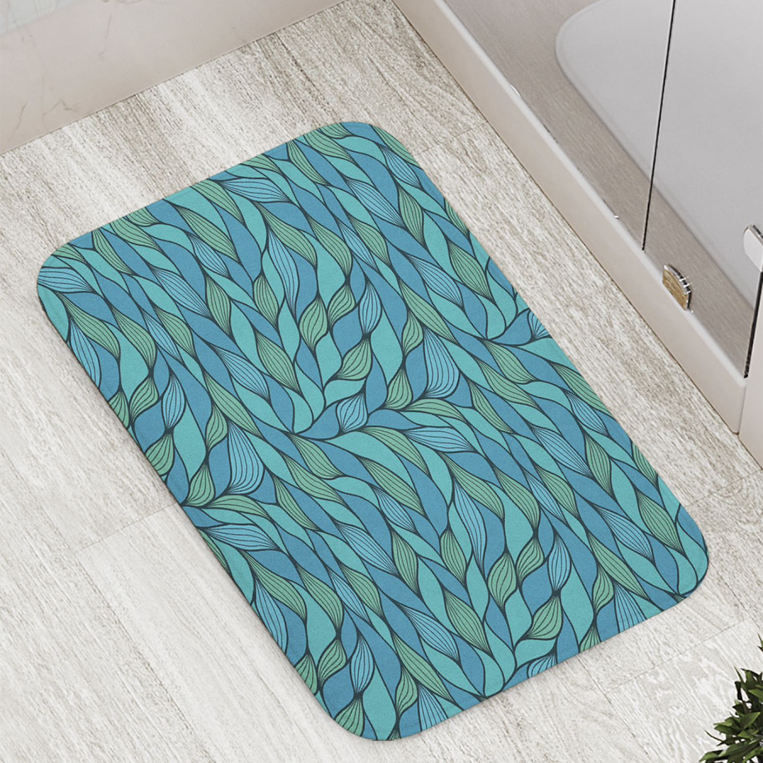 

Коврик противоскользящий JoyArty "Скрученный дудл" для ванной, сауны, бассейна, 77х52 см, Скрученный дудл