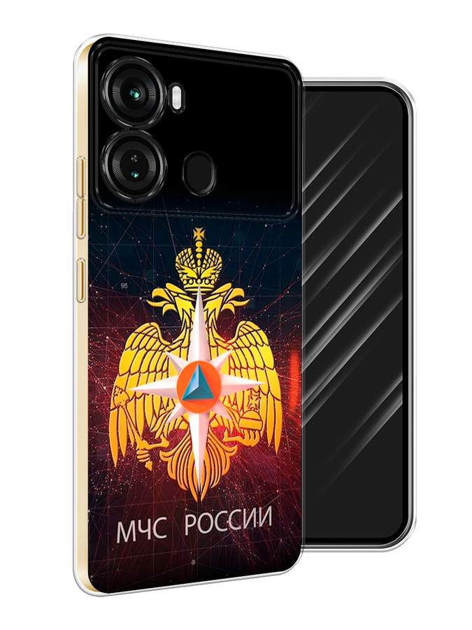 

Чехол Awog на Itel P40 "МЧС России", Черный;желтый;красный, 3201350-1