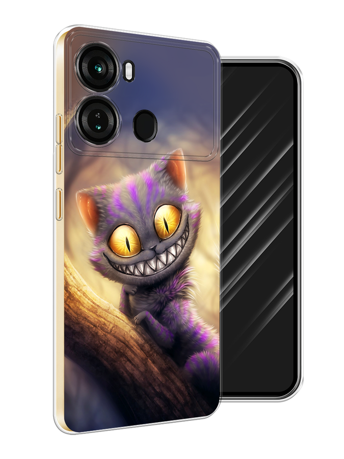 

Чехол Awog на Itel P40 "Cheshire Cat", Фиолетовый;желтый, 3201350-1