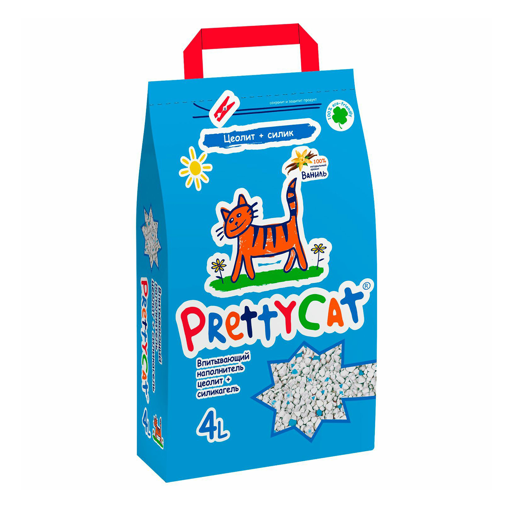 фото Наполнитель для туалета prettycat aroma fruit впитывающий глиняный с део-кристаллами 4 л