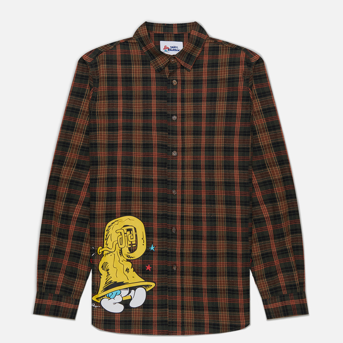 Мужская рубашка Butter Goods x The Smurfs Harmony Plaid зелёный, Размер XXL