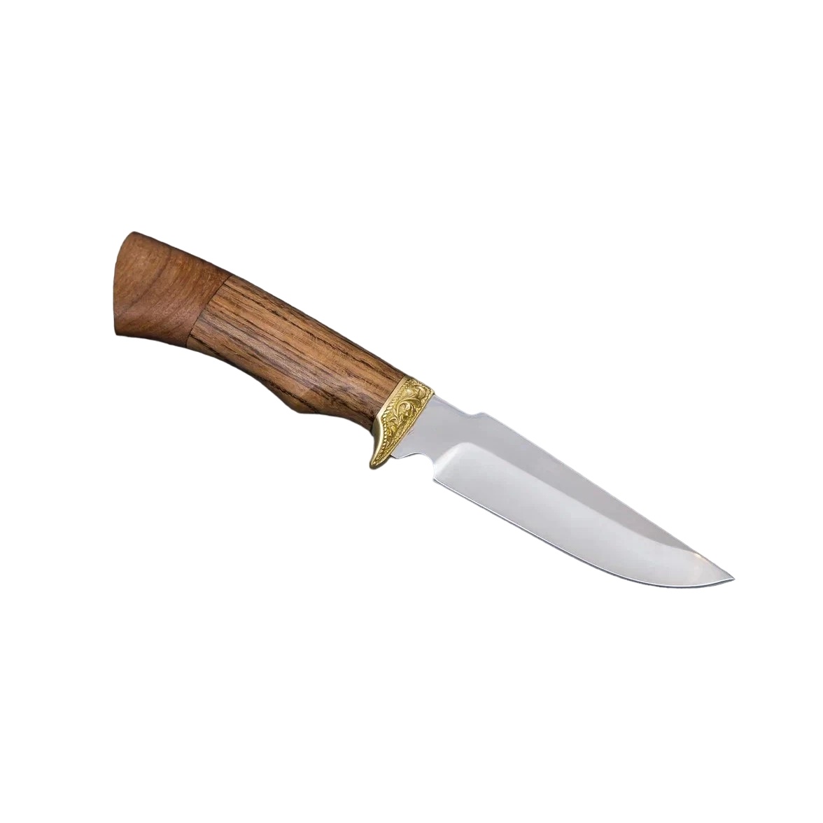 фото Нож следопыт из стали 65х13, рукоять амазаку, латуннное литьё ворсма