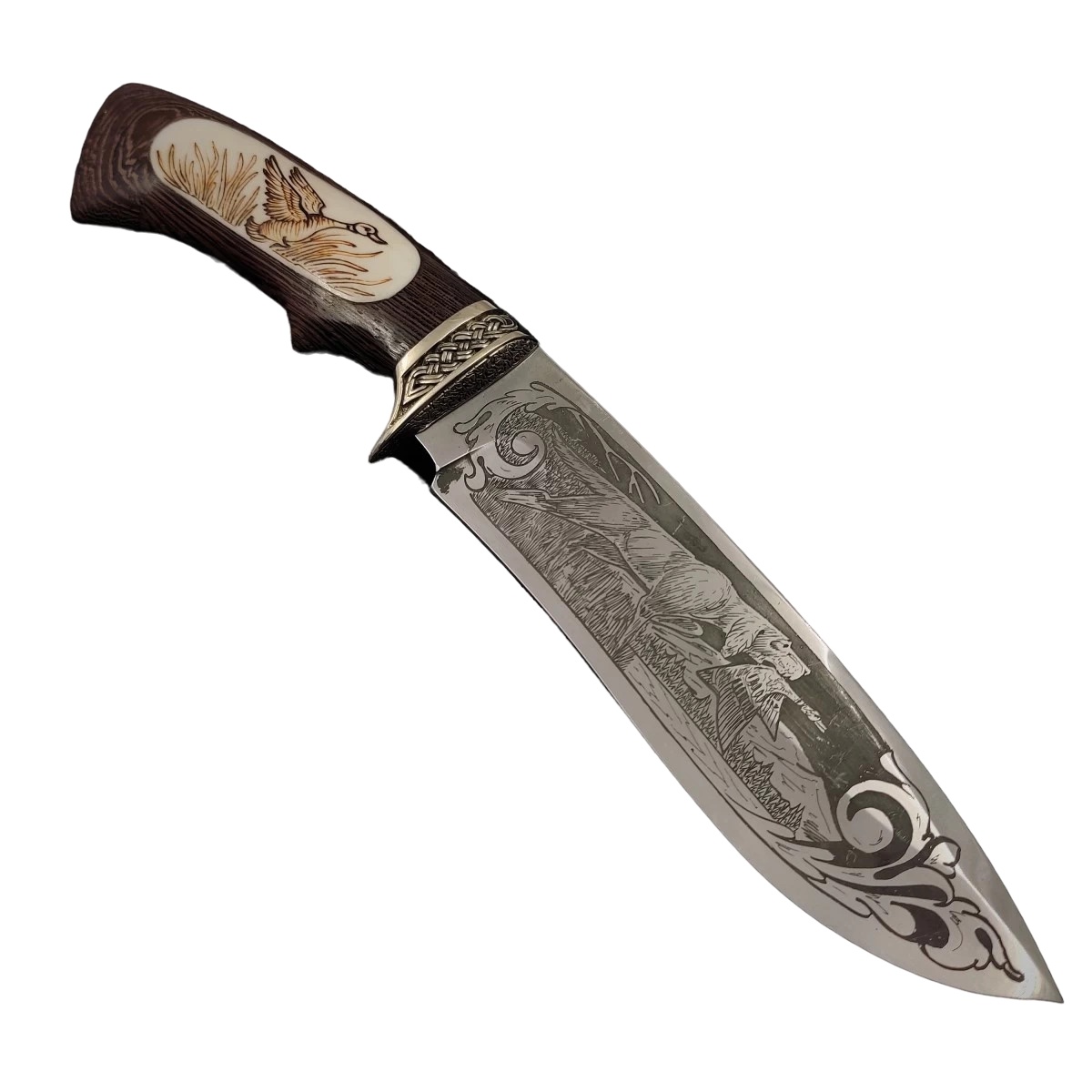 

Нож Скиф из стали 95х18, рукоять венге, литьё мельхиор, Коричневый, Скиф