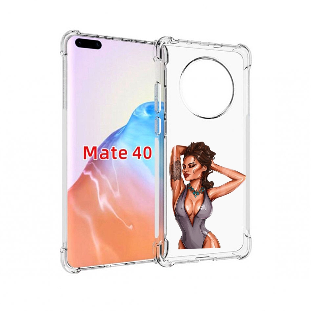 

Чехол MyPads Tocco для Huawei Mate 40 Роскошная-девушка женский, Прозрачный, Tocco