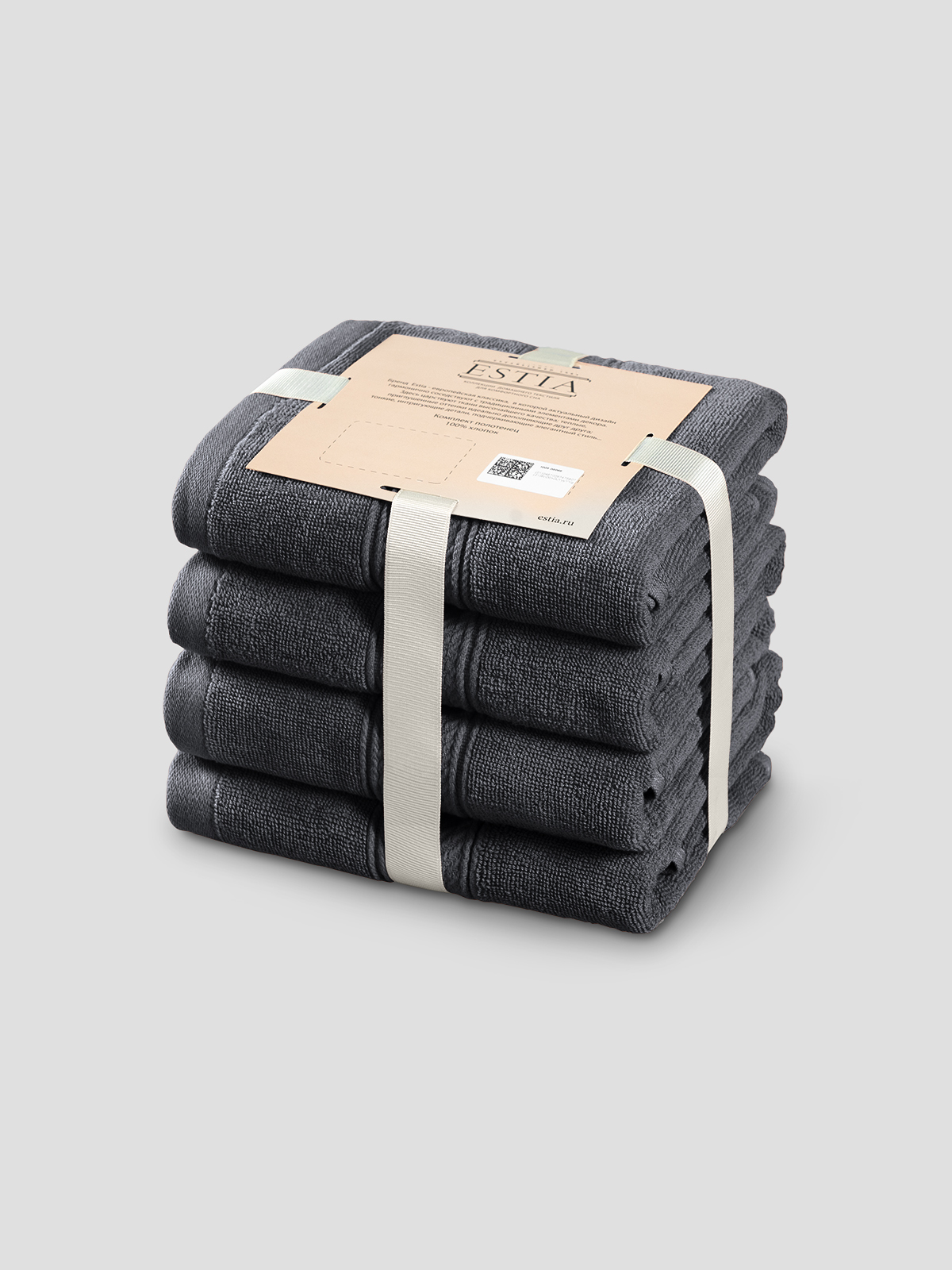 фото Комплект полотенец мартос т-сер 50х80-4, 100% хлопок, 500 г/м2 estia