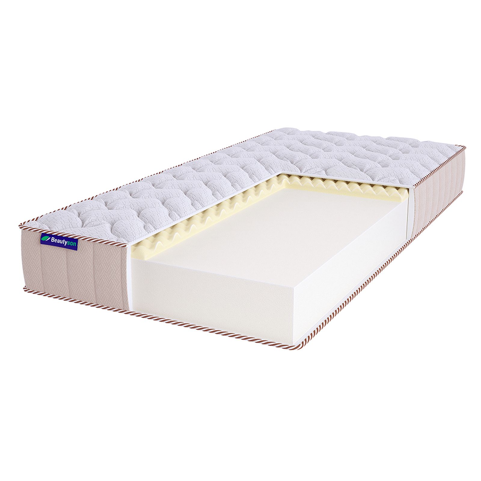 фото Матрас beautyson roll foam hard 14 massage lux, 200х186, 19 см, беспружинный