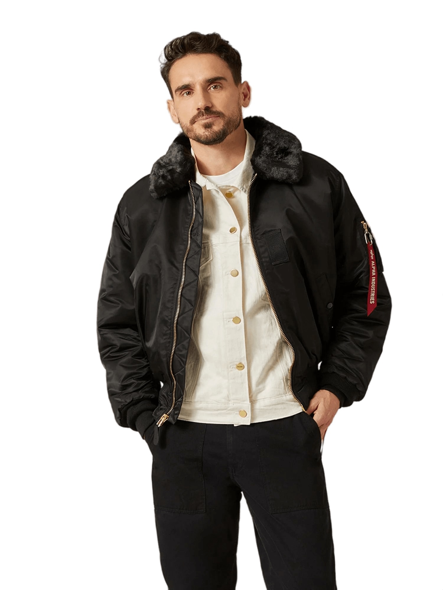 Бомбер мужской Alpha Industries B-15 черный 3XL 27060₽