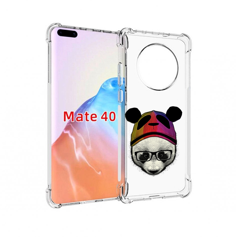 

Чехол MyPads Tocco для Huawei Mate 40 Панда в шапке, Прозрачный, Tocco