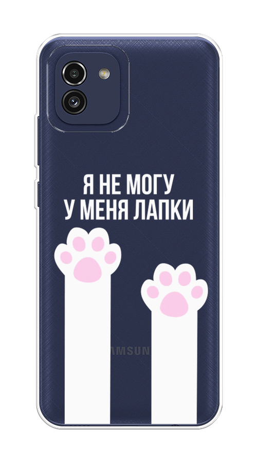 

Чехол на Samsung Galaxy A03 "У меня лапки", Белый;розовый, 2104950-6