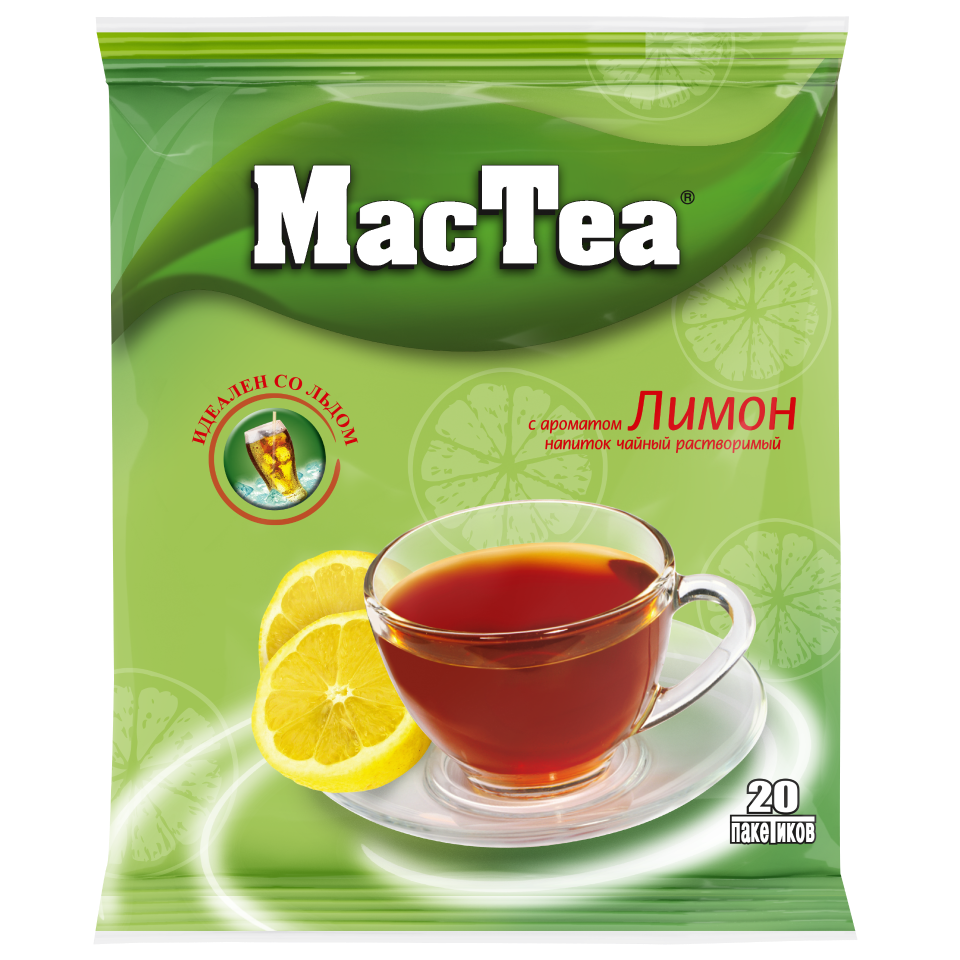 

Растворимый чайный напиток MacTea со вкусом лимона, 20 пакетиков по 16г, MacTeaLemon