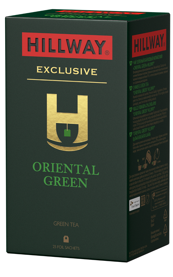 

Чай зеленый байховый китайский «Oriental Green» т.з. “HILLWAY” в сашетах 2г*25*12
