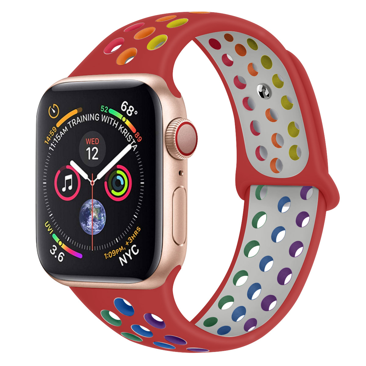 

Сменный ремешок Nuobi Sport Color ver.1 для Apple Watch (Красный 42/44 mm)