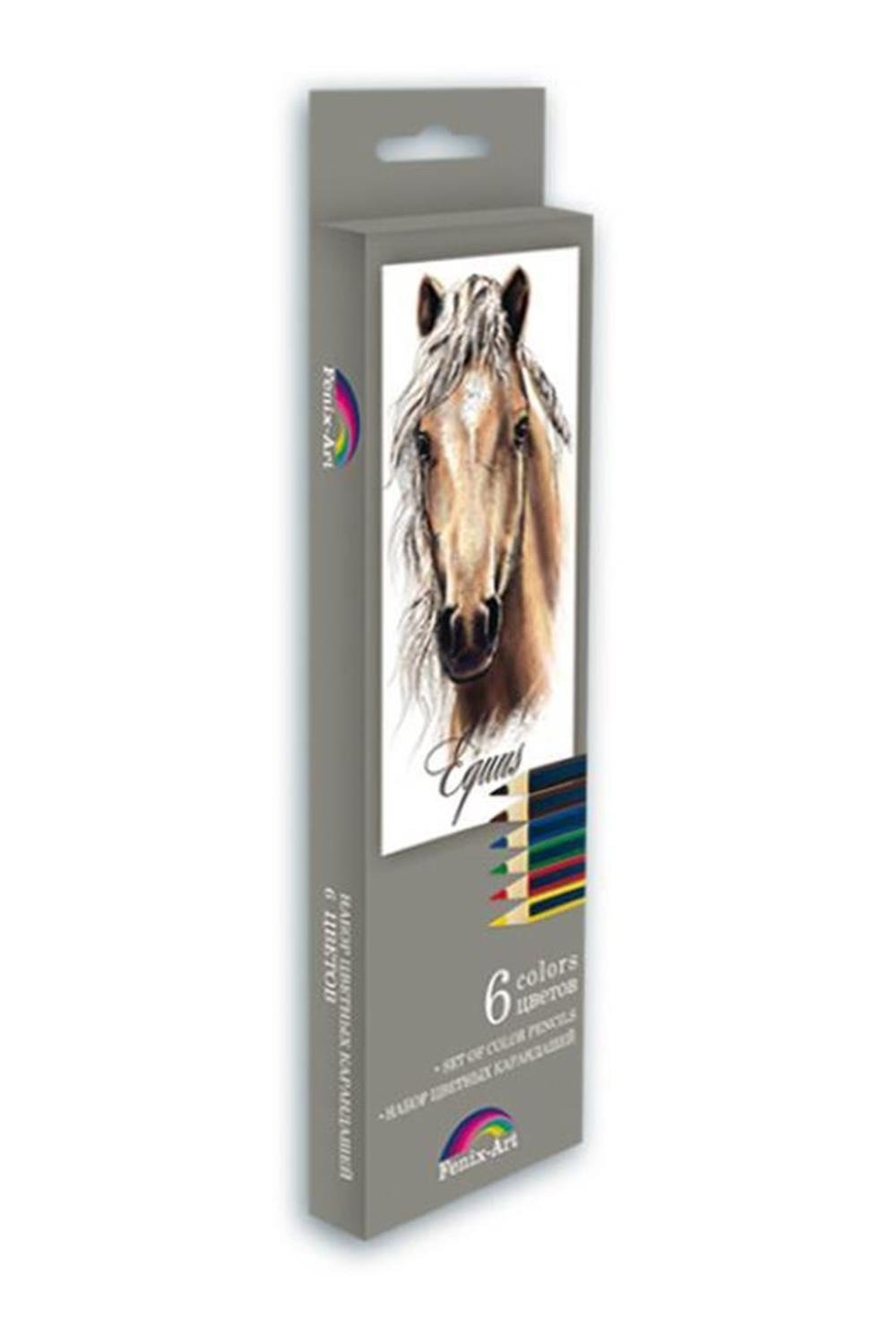 фото Набор цветных карандашей "лошадь", 6 штук феникс+