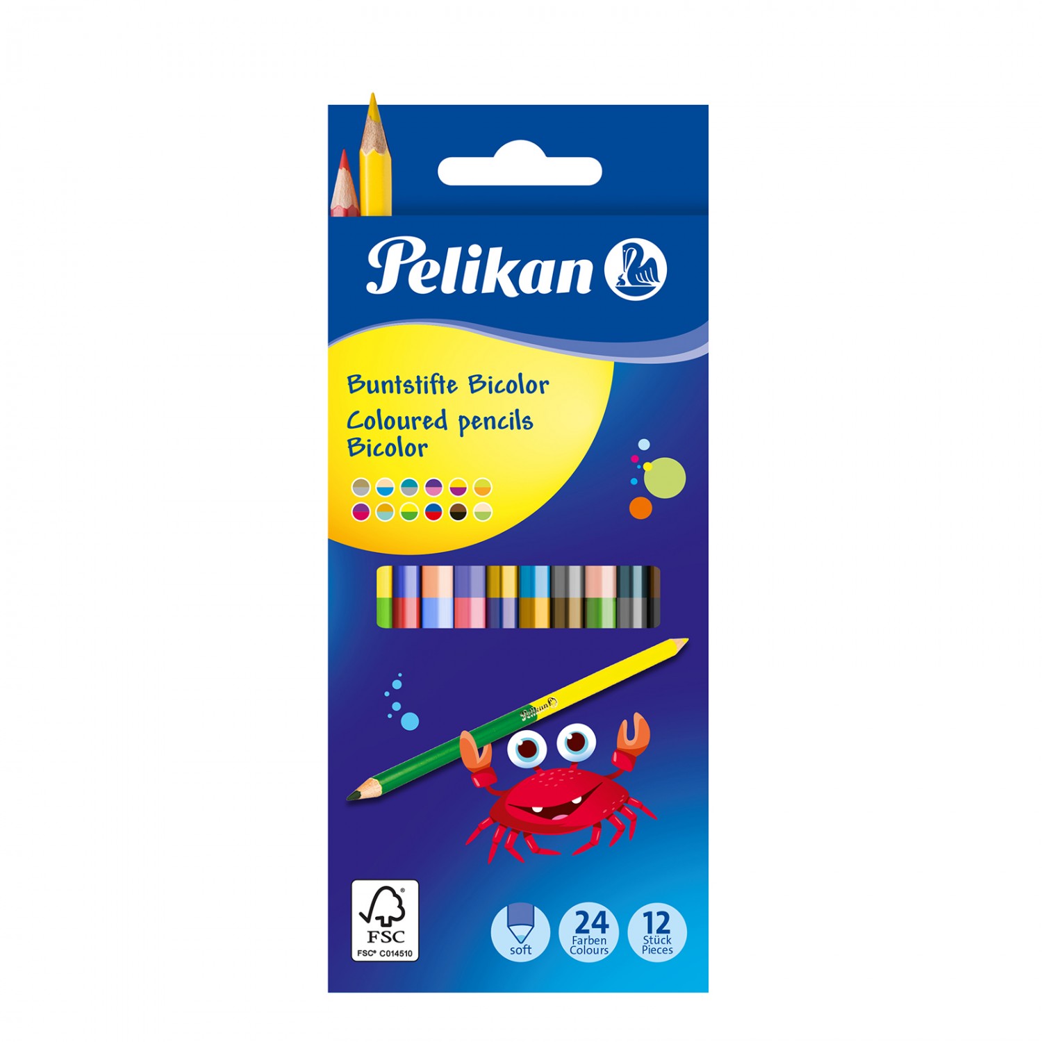 

Карандаши цветные "Pelikan", 12 штук, 24 цвета