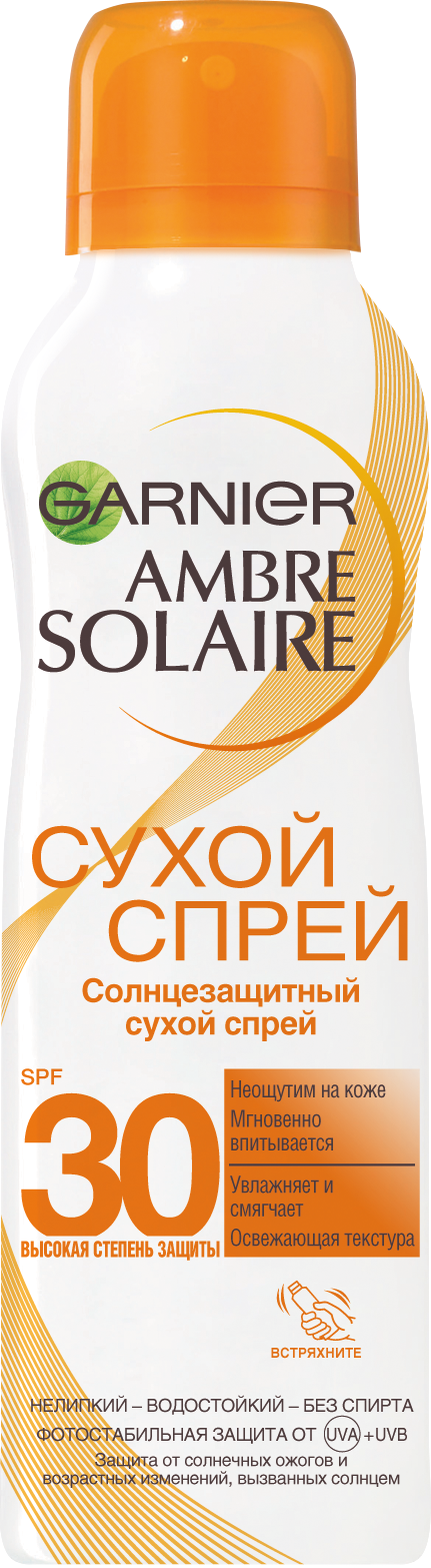 фото Cолнцезащитный сухой спрей для тела garnier ambre solaire spf30, 200 мл