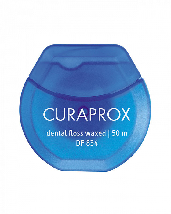 Зубная нить Curaprox Waxed Dental Floss 50 м серьги висячие со стразами вечерние нить и кольцо белый в золоте 10см