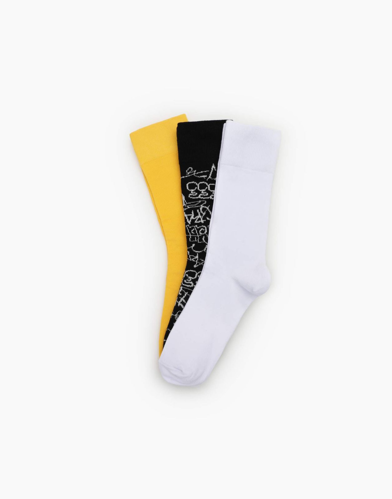 Комплект носков мужских Gloria Jeans BHS004233 белый; желтый; черный 25 (38-40), 3 шт.