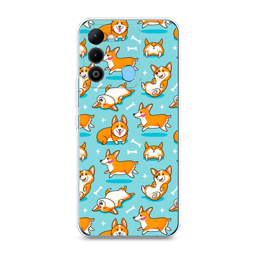

Чехол Awog на Tecno Spark 9 / Техно Спарк 9 "Веселые корги", Коричневый, 302850-2