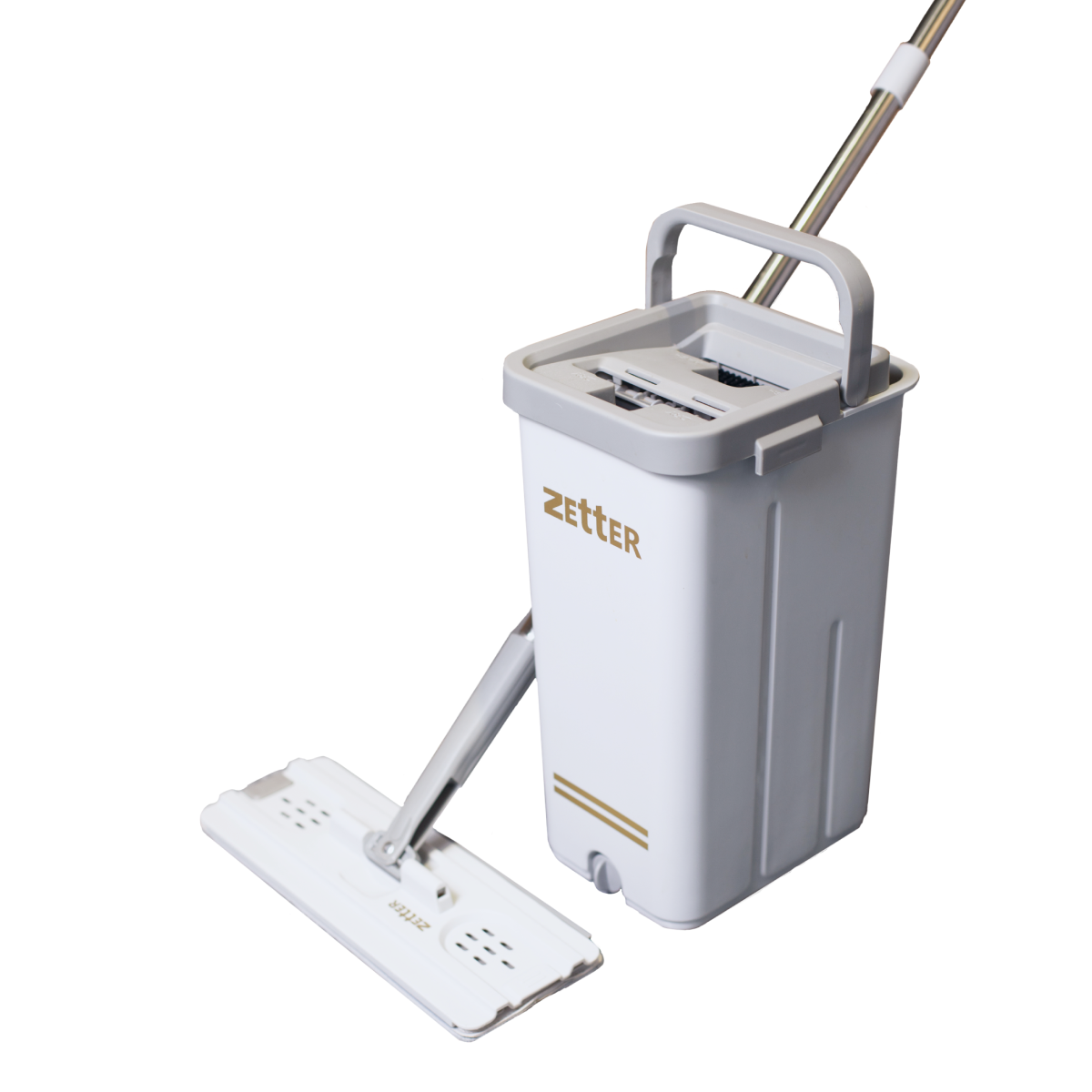 Швабра с отжимом и ведром Zetter HOME202105-3-white