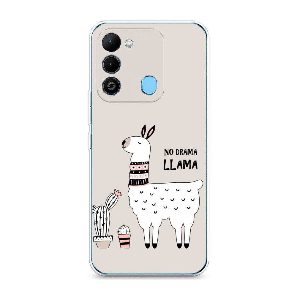 

Чехол Awog на Tecno Spark 9 / Техно Спарк 9 "No drama LLama", Бежевый;серый;белый, 302850-2