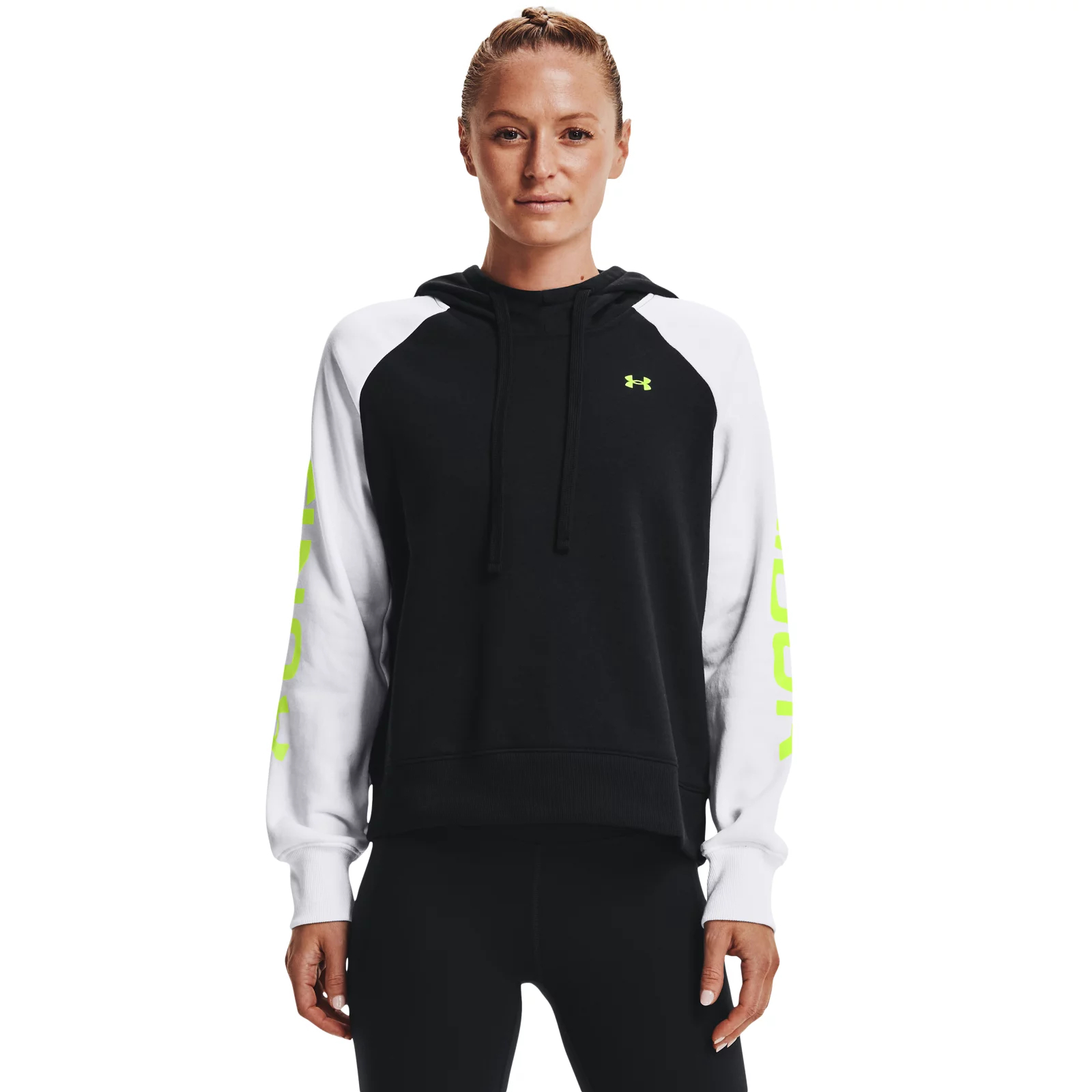 фото Толстовка женская under armour rival fleece cb черная l