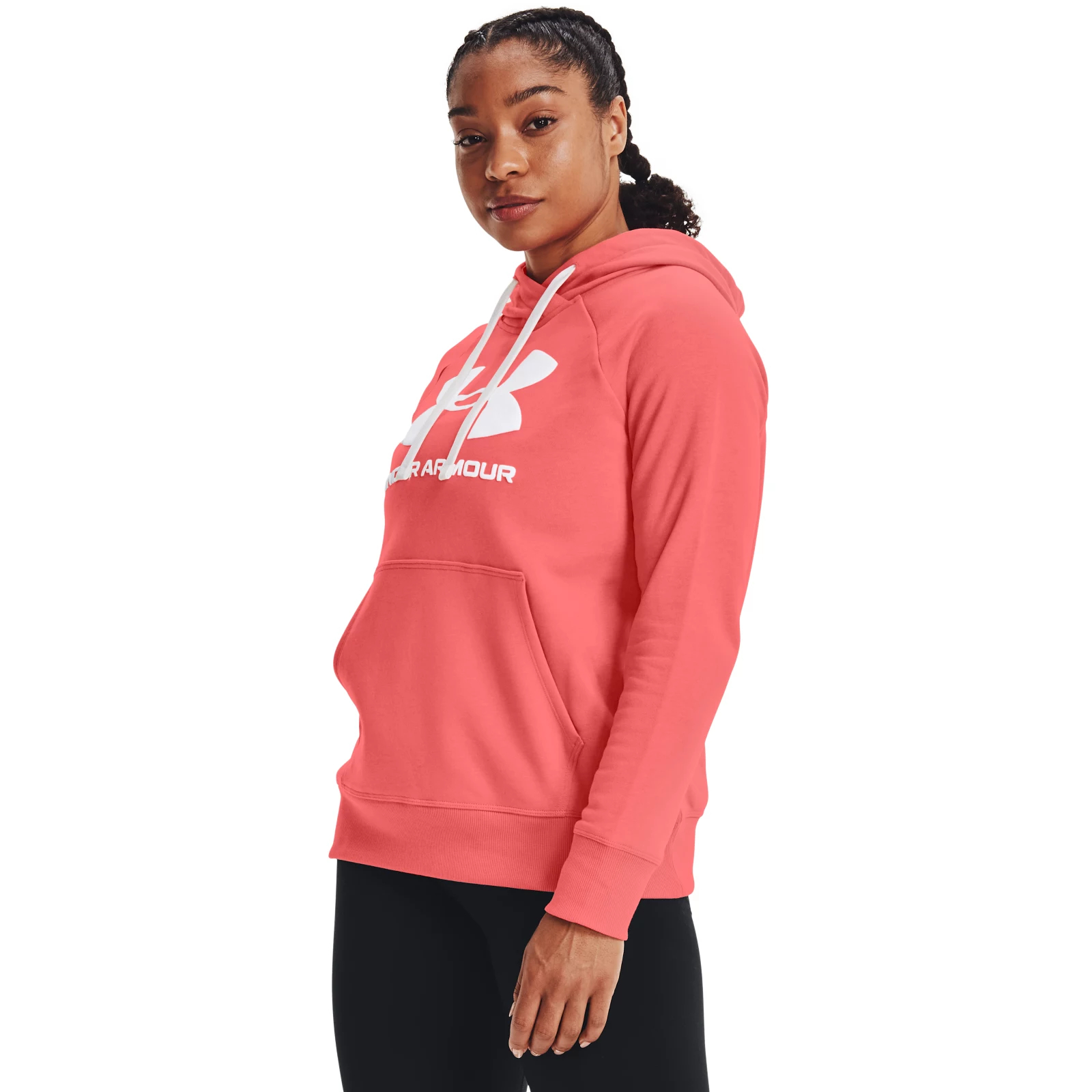 фото Толстовка женская under armour rival fleece logo розовая l