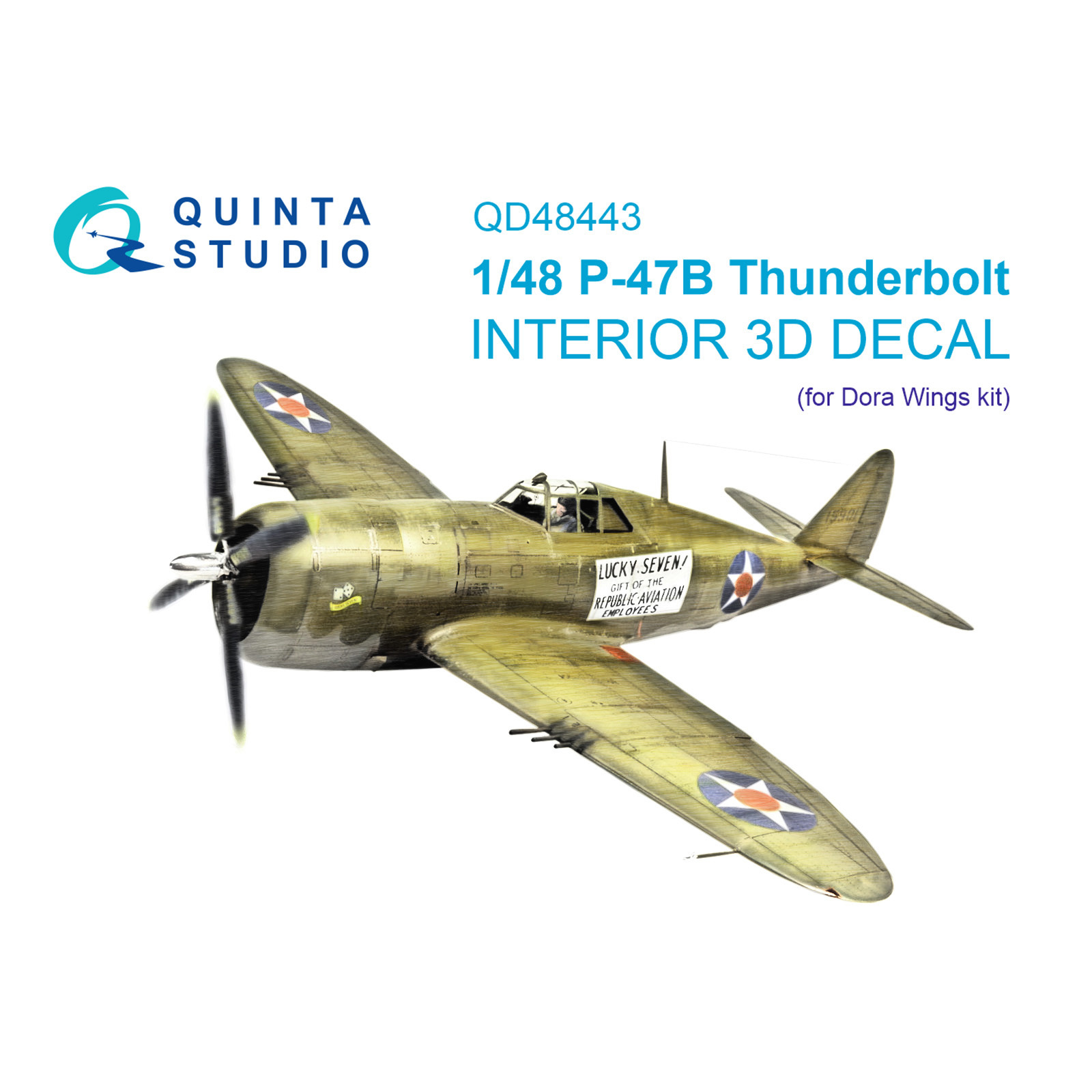 

3D Декаль Quinta Studio интерьера кабины P-47B Thunderbolt Dora Wings QD48443, Цветной