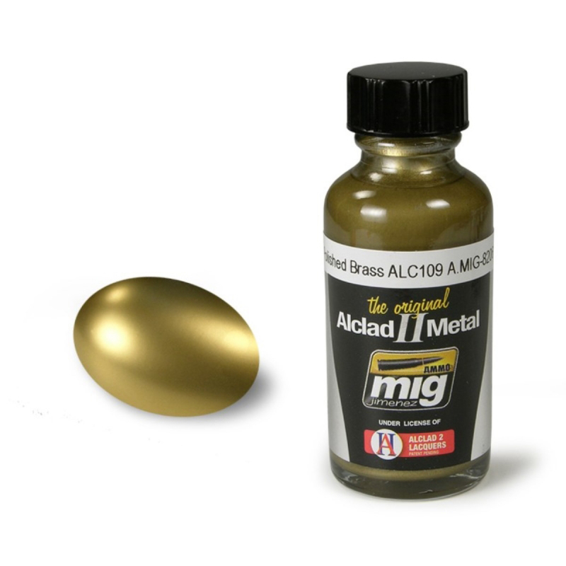 фото Краска акриловая ammo mig polished brass alc109 / полированная латунь amig8206