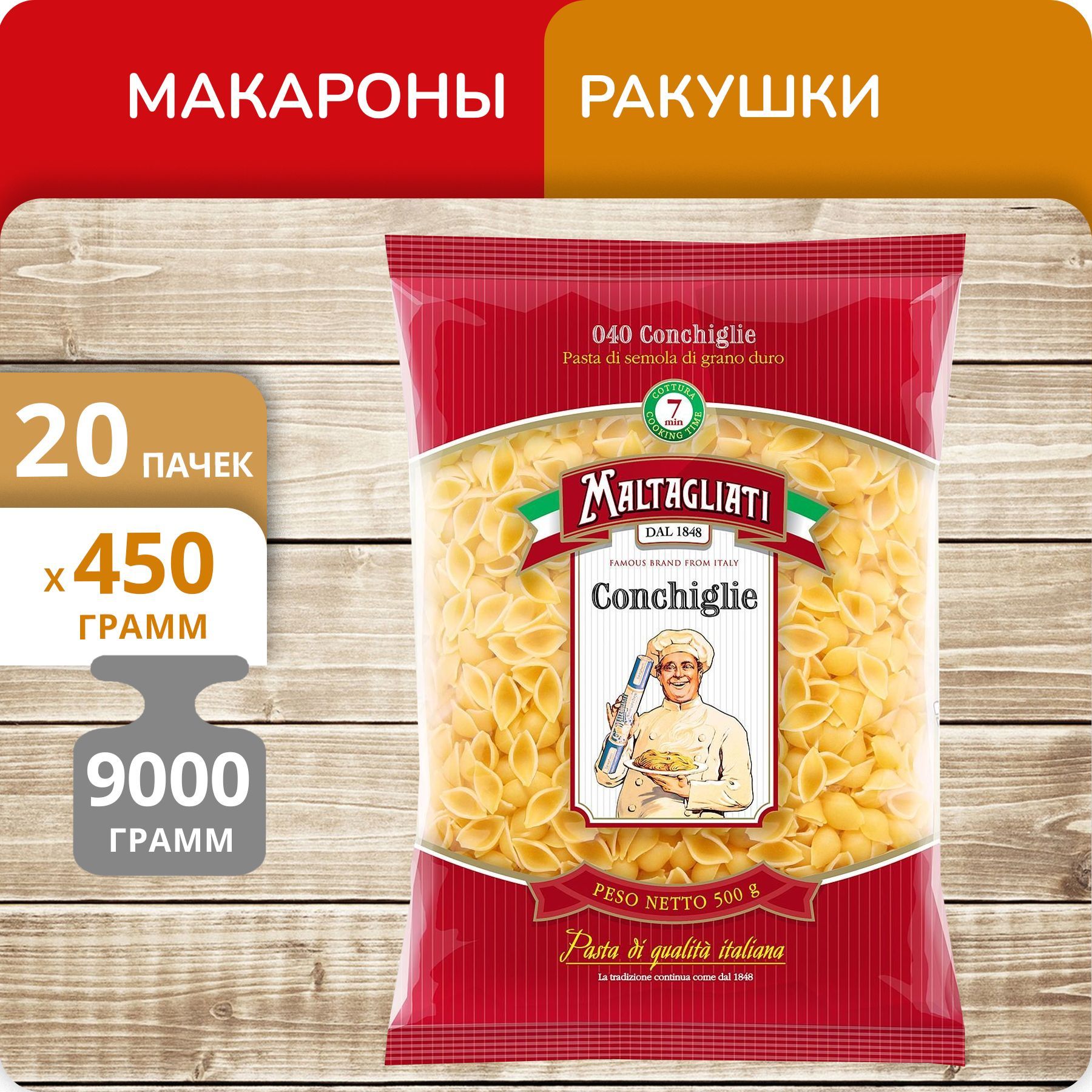 

Ракушки Maltagliati №040 450г 20 пачек