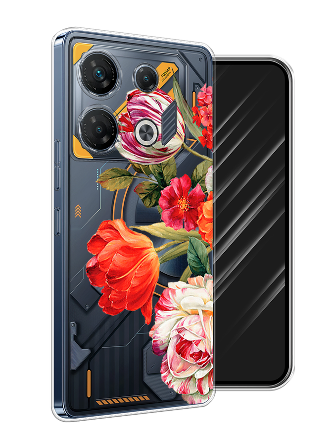 

Чехол Awog на Infinix GT 10 Pro "Весенний букет", Красный;розовый;зеленый, 3104850-1