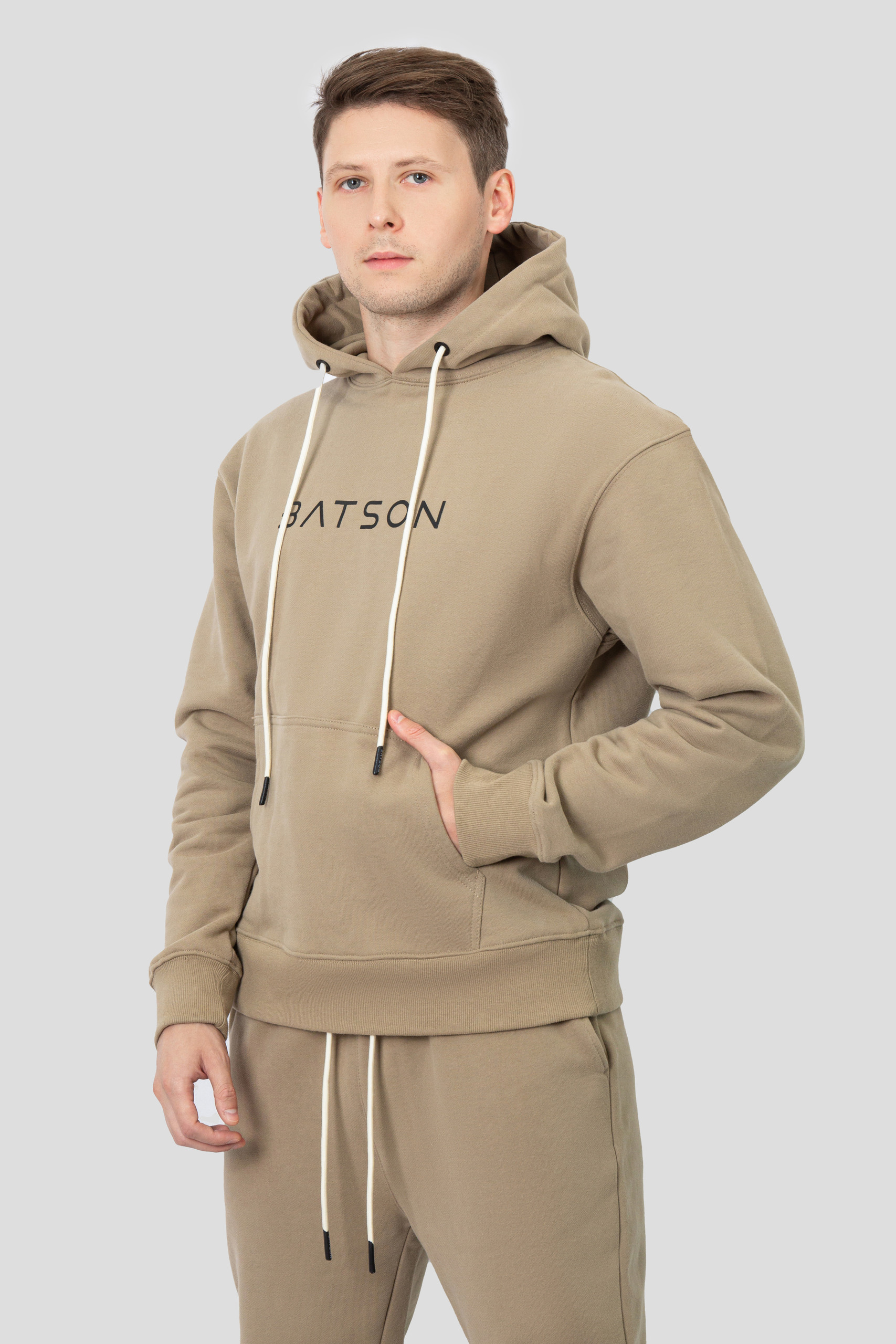 

Худи мужское BATSON QR EVERY UNI коричневое L, Коричневый, QR EVERY UNI