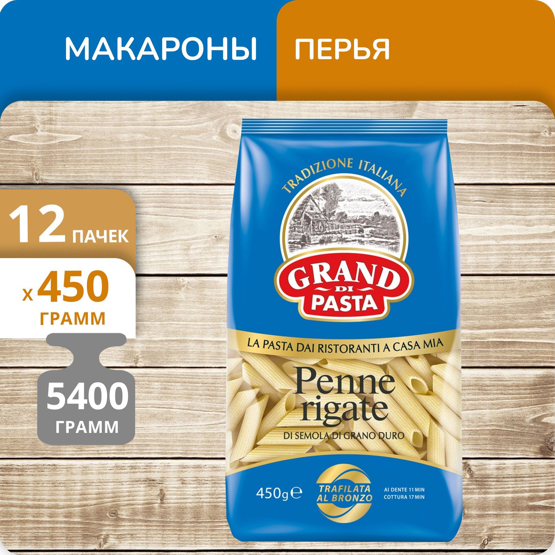 Перья Grand Di Pasta 450г 12 пачек