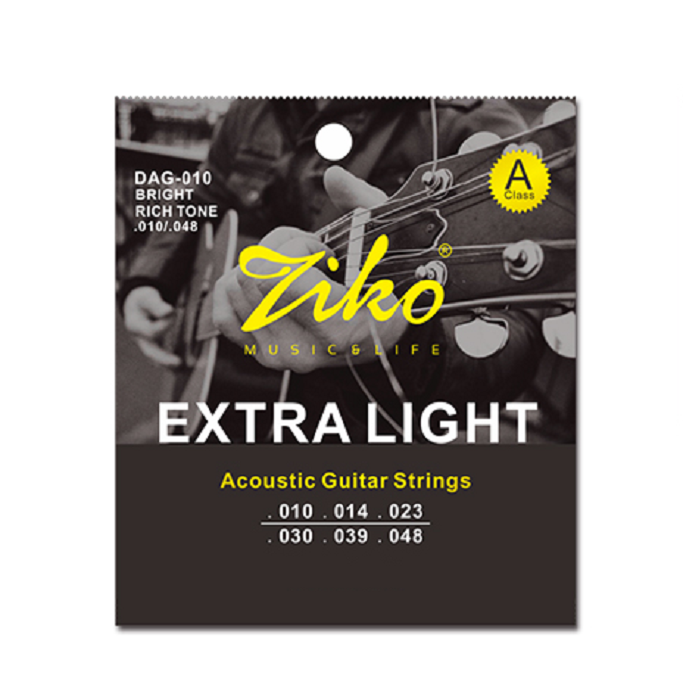 Струны для акустической гитары, ZIKO EXTRA LIGHT, DAG-010, 10-48