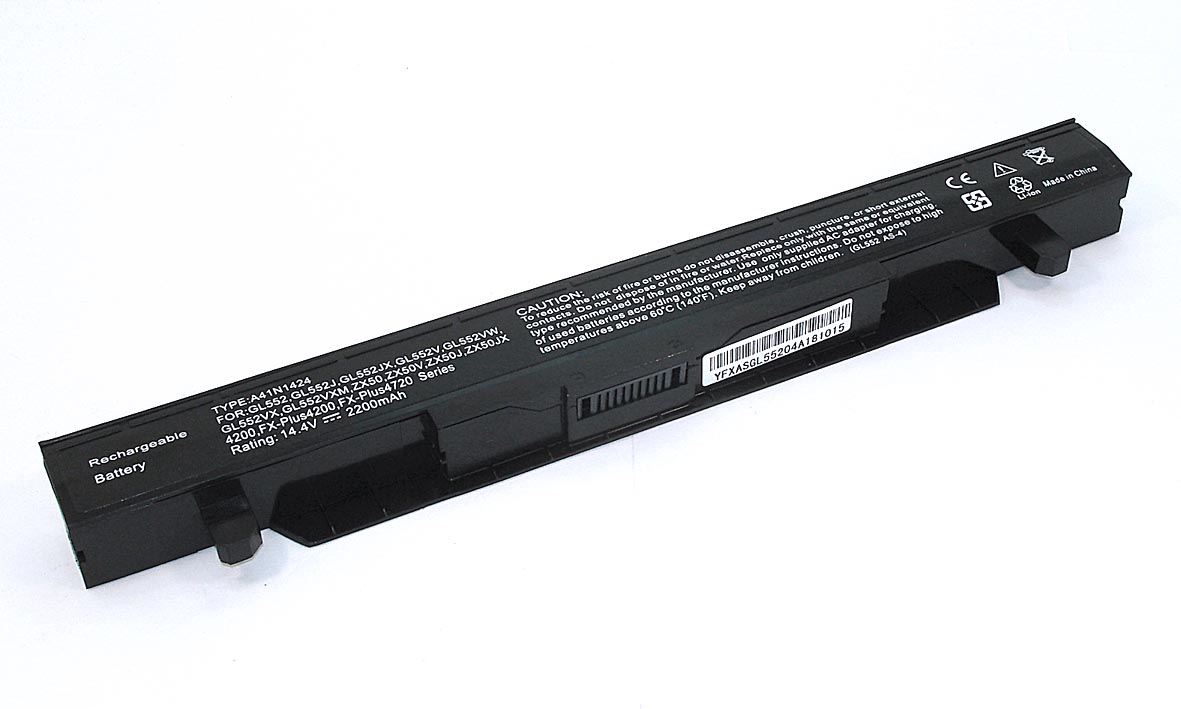 фото Аккумуляторная батарея для ноутбука asus gl552vw (a41n1424) 14.4v 2600mah oem черная