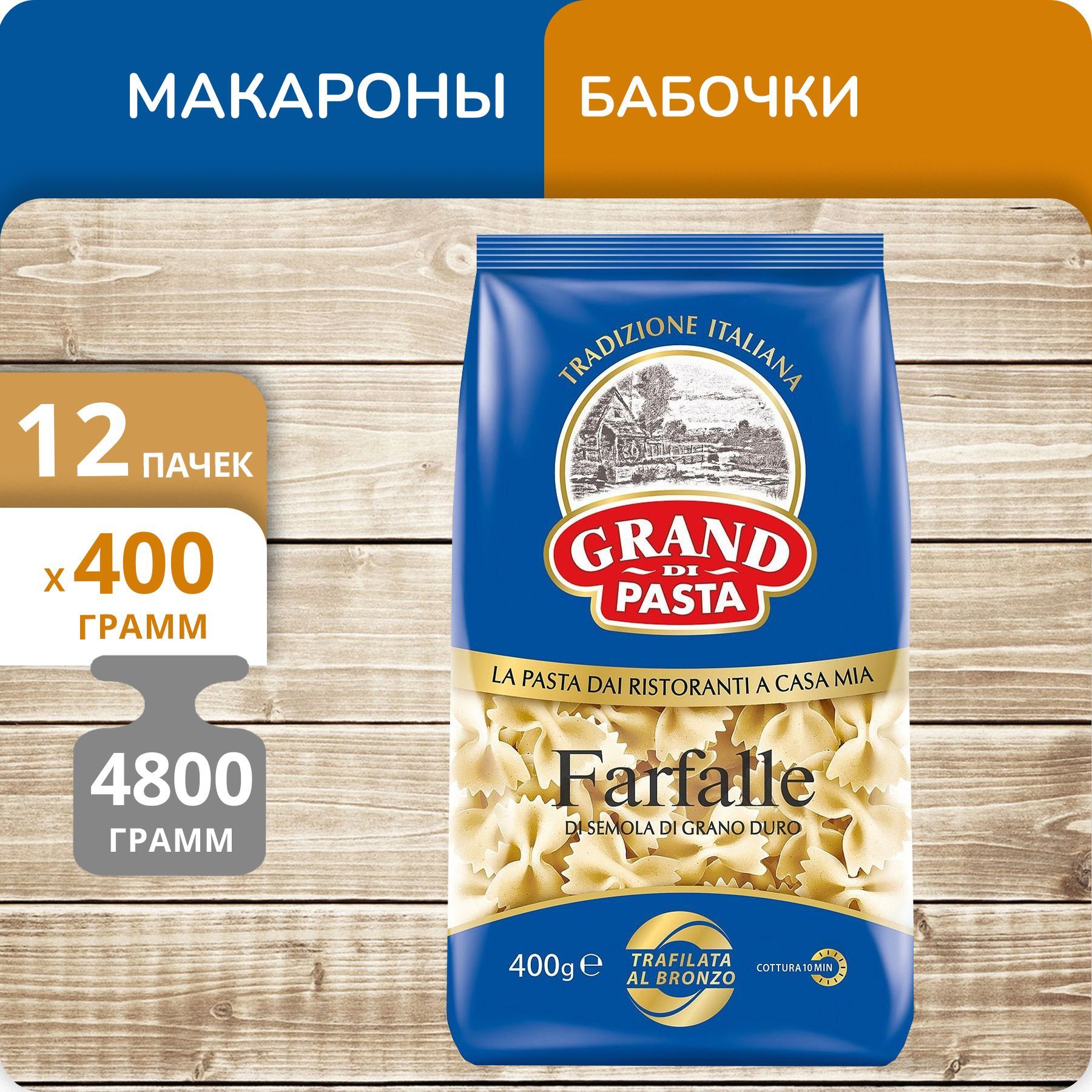 Бабочки Grand Di Pasta Фарфалле 400г 12 пачек