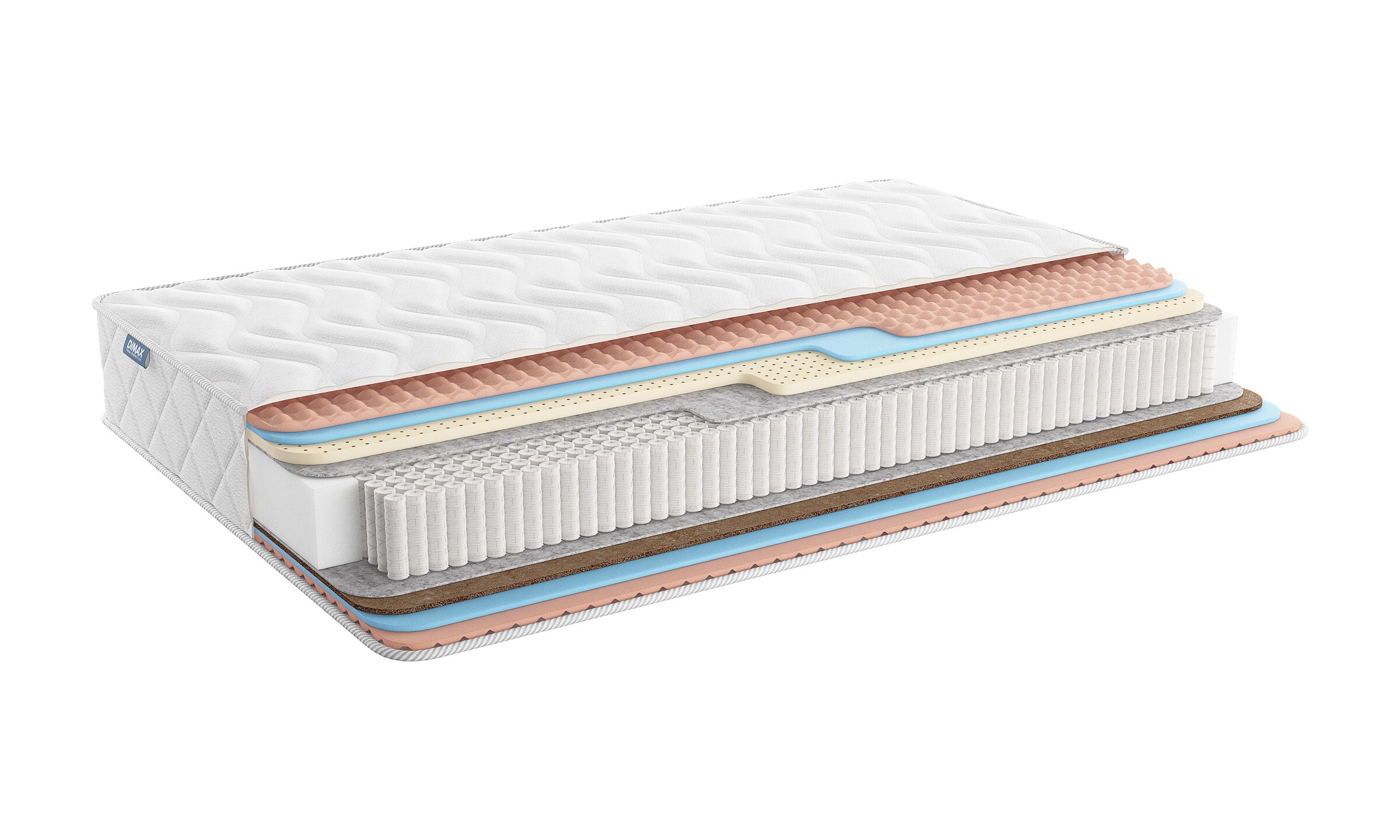 

Матрас Dimax Relmas Mix 3 S1000 90х200, Бежевый;белый;серый;серебристый, Relmas Mix 3 S1000