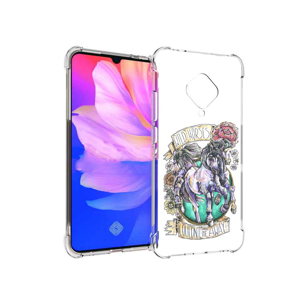 

Чехол MyPads Tocco для Vivo V17 рисунок коней в цветах (PT147343.378.582), Прозрачный, Tocco