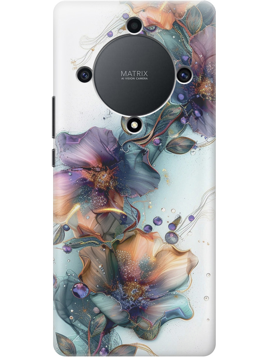 

Силиконовый чехол на Honor X9a/Magic5 Lite с принтом "Мистические цветы", Прозрачный;белый;зеленый, 769394710