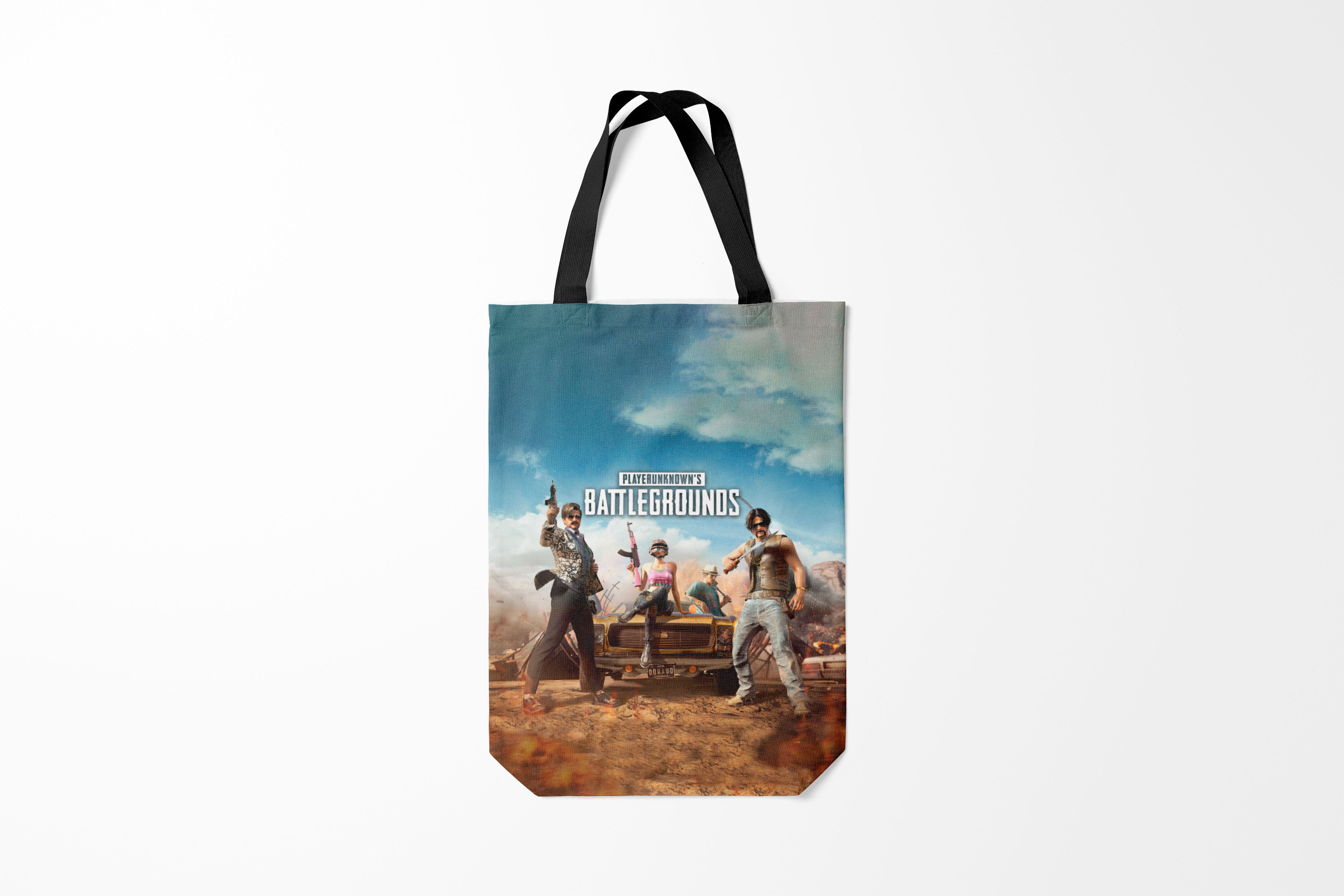 

Сумка шoппер унисекс Burnettie Королевская битва PUBG, черный, Королевская битва PUBG