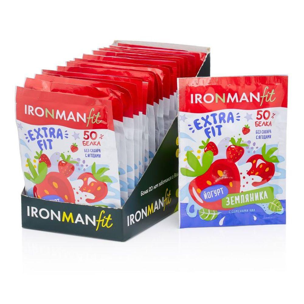 Смесь для приготовления Ironman Extra-Fit 25 г йогурт/земляника, 20 шт.