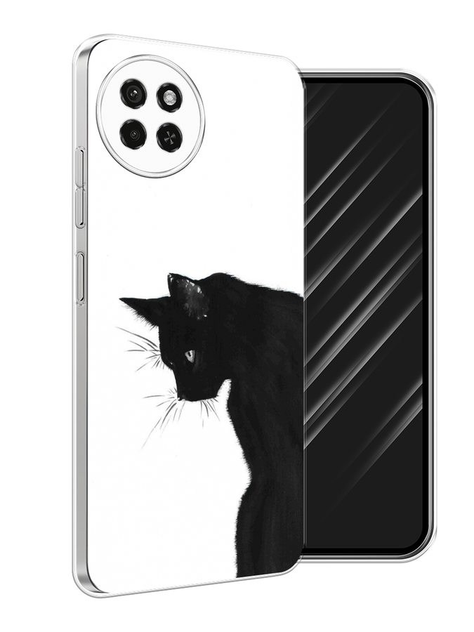 

Чехол Awog на Itel S23 "Black cat", Черный;белый, 3201450-1