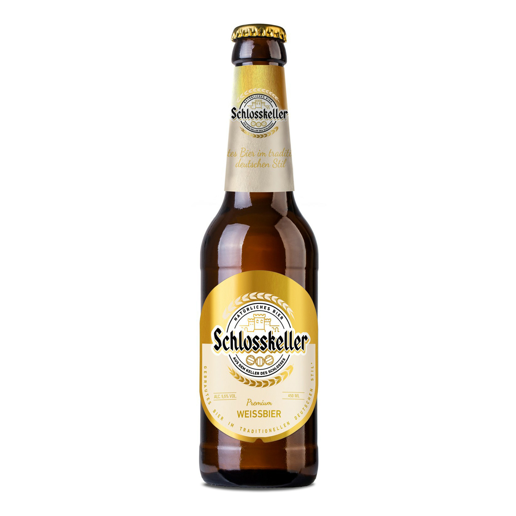 

Пиво Schlosskeller Weissbier светлое нефильтрованное пастеризованное 5,5% 0,45 л