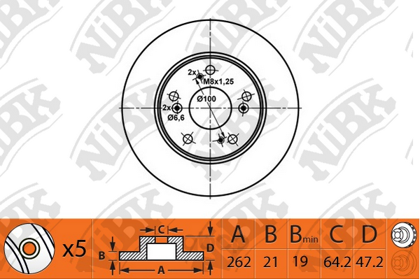 

Тормозной диск NiBK передний RN1468