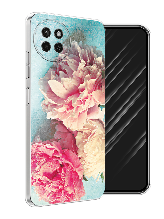

Чехол Awog на Itel S23 "Пионы new", Бирюзовый, 3201450-1