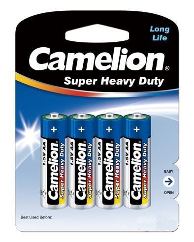 Батарейка AA - Camelion Blue R6 R6P-BP4B (4 штуки) элемент питания camelion super blue r20 373 bl2 комплект 4 батарейки 2 упак х 2шт