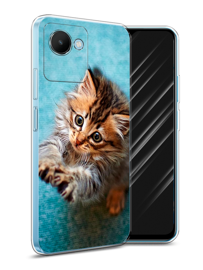 

Чехол Awog на Realme C30S 4G "Котенок просит есть", Голубой;коричневый;белый, 2511650-2